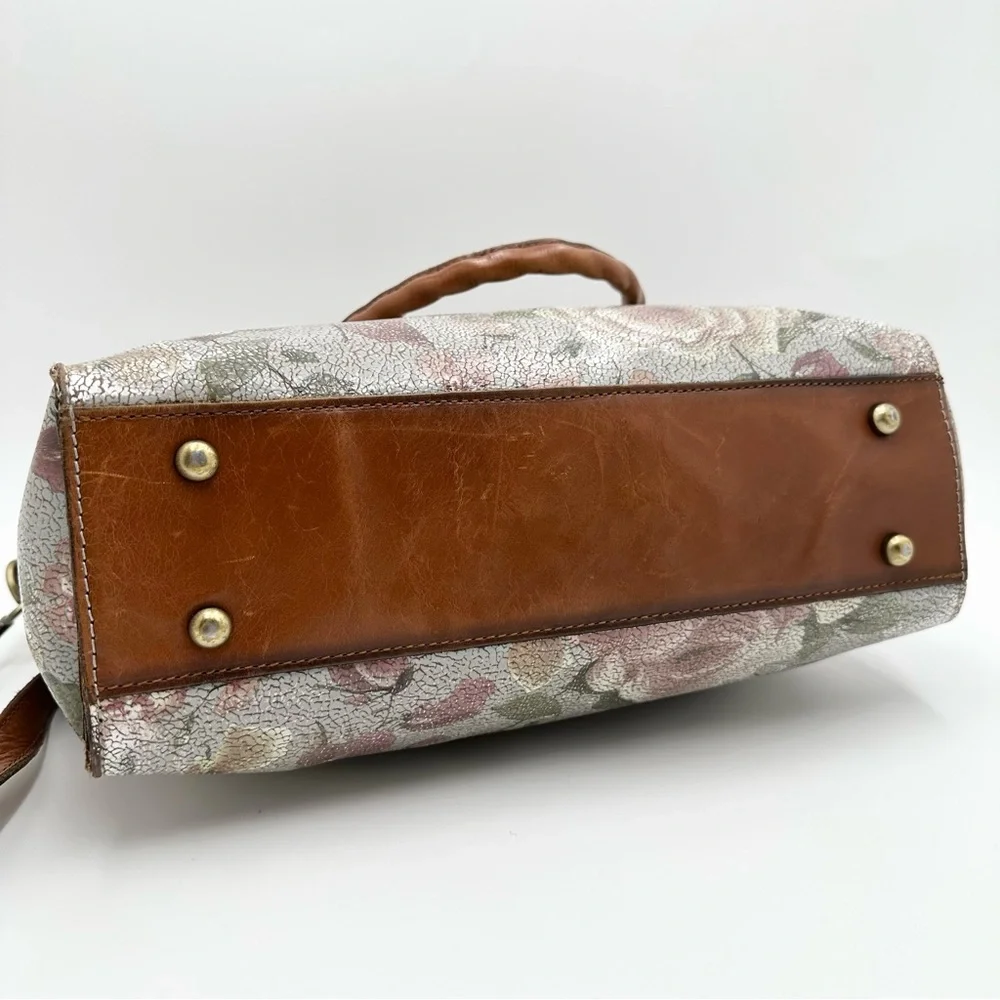 Patricia Nash Zancona Cracked Rose Leather Tote Satchel - Picture 8 of 13